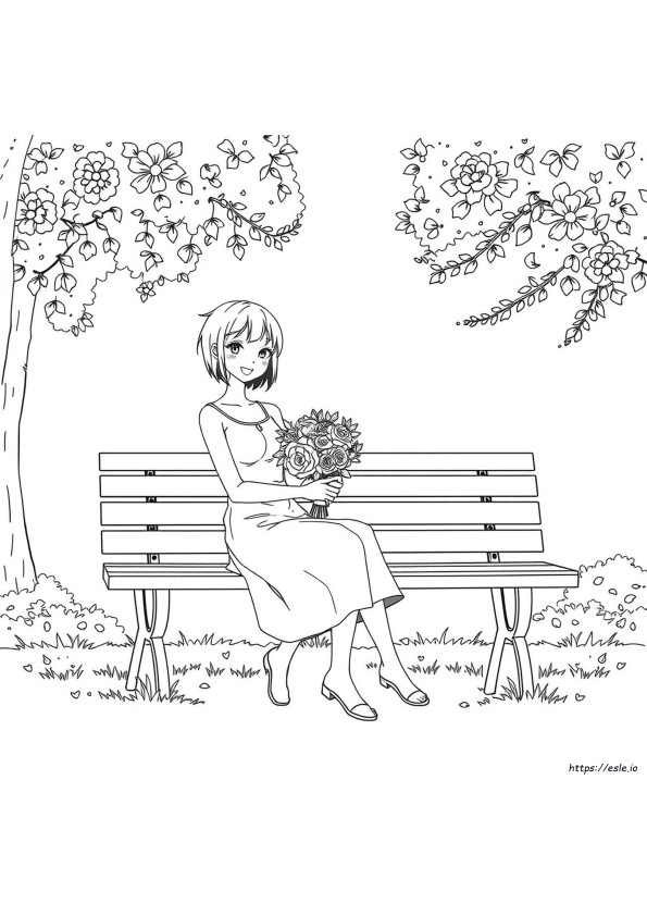 Gambar Mewarnai Wanita Anime