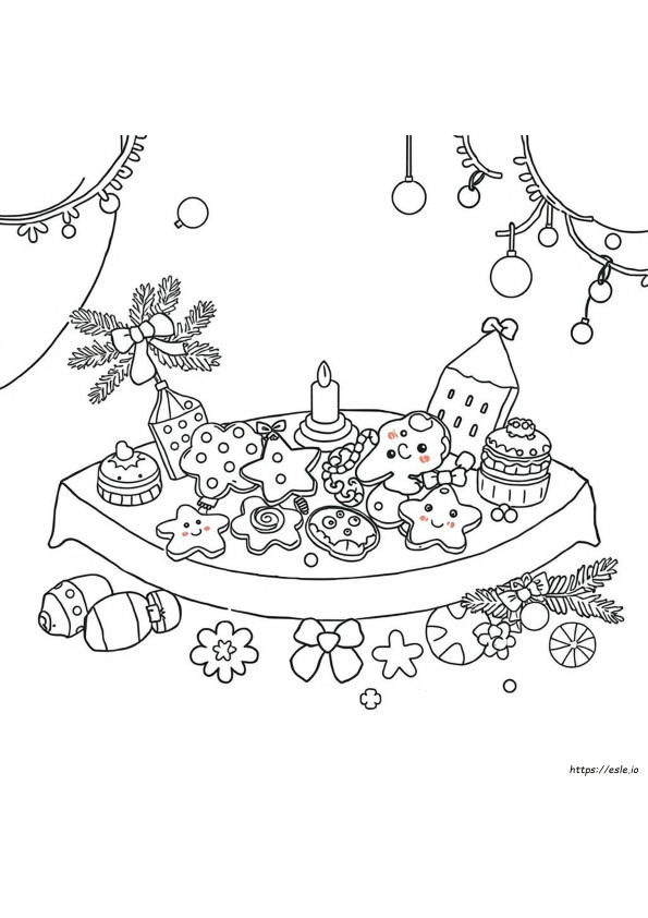 Coloriage Collage De Biscuits De Noël