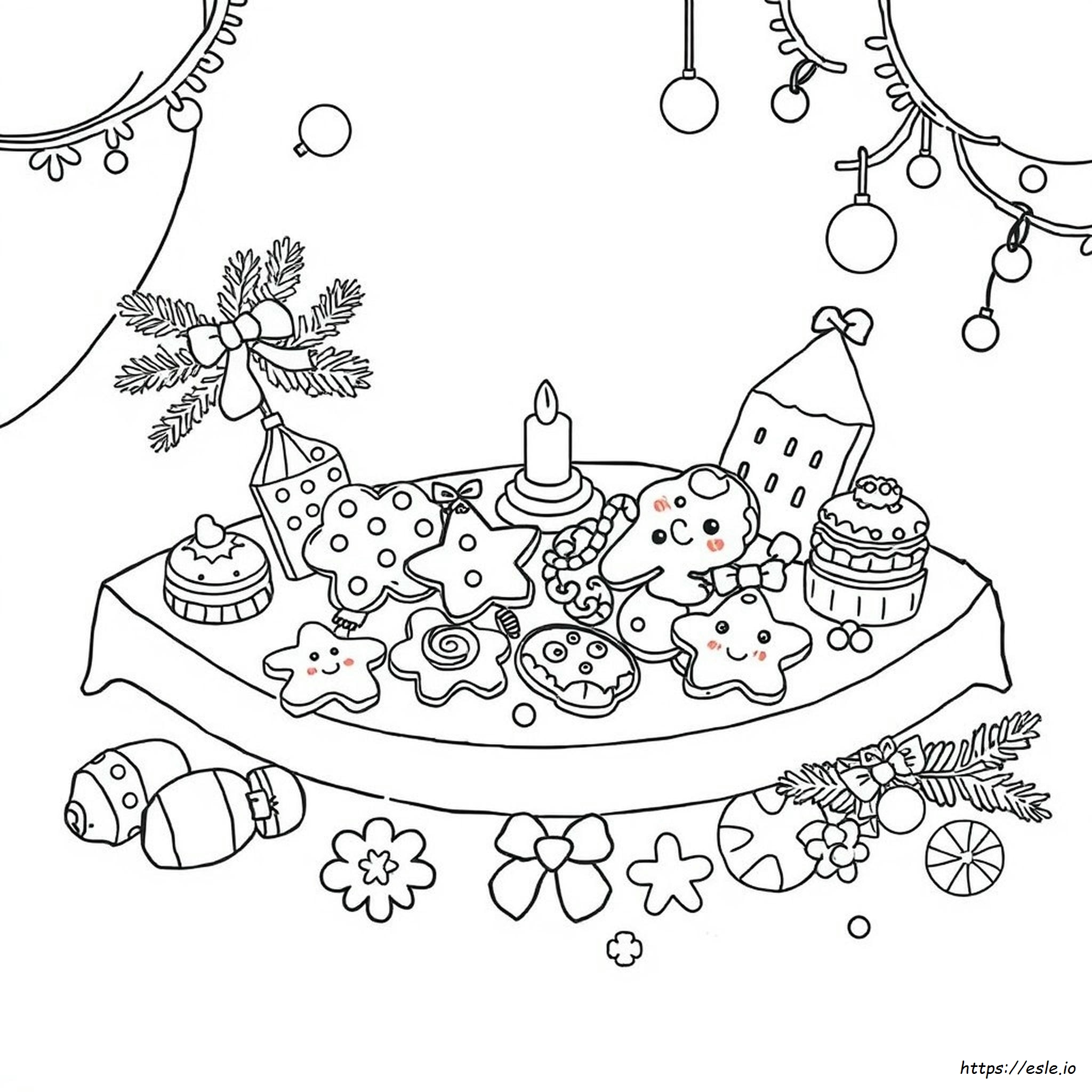 Christmas Cookie Collage Coloring Page