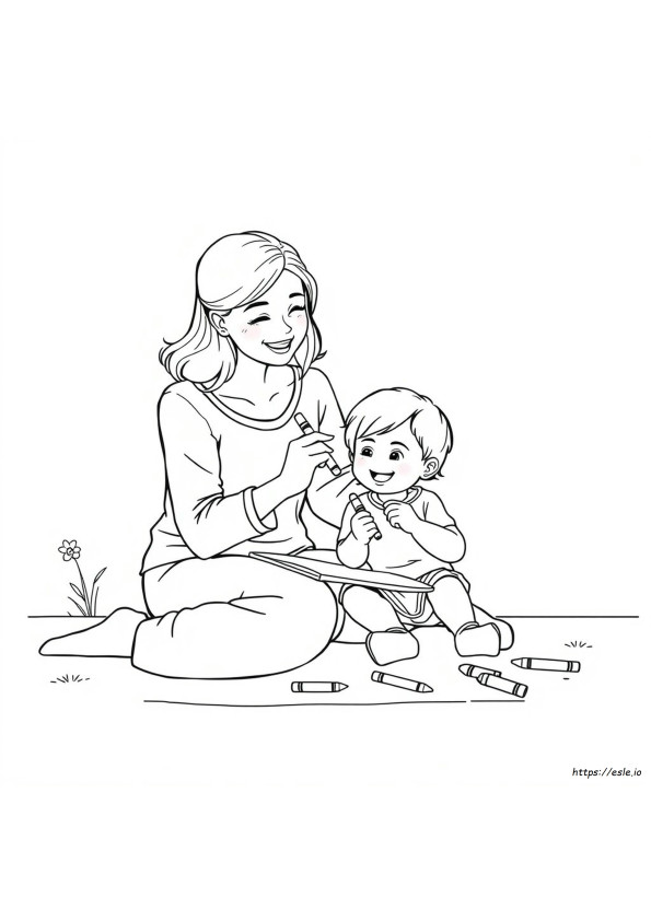 Gambar Mewarnai Ibu Yang Dapat Dicetak