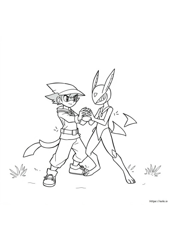Ash Greninja Gambar Mewarnai