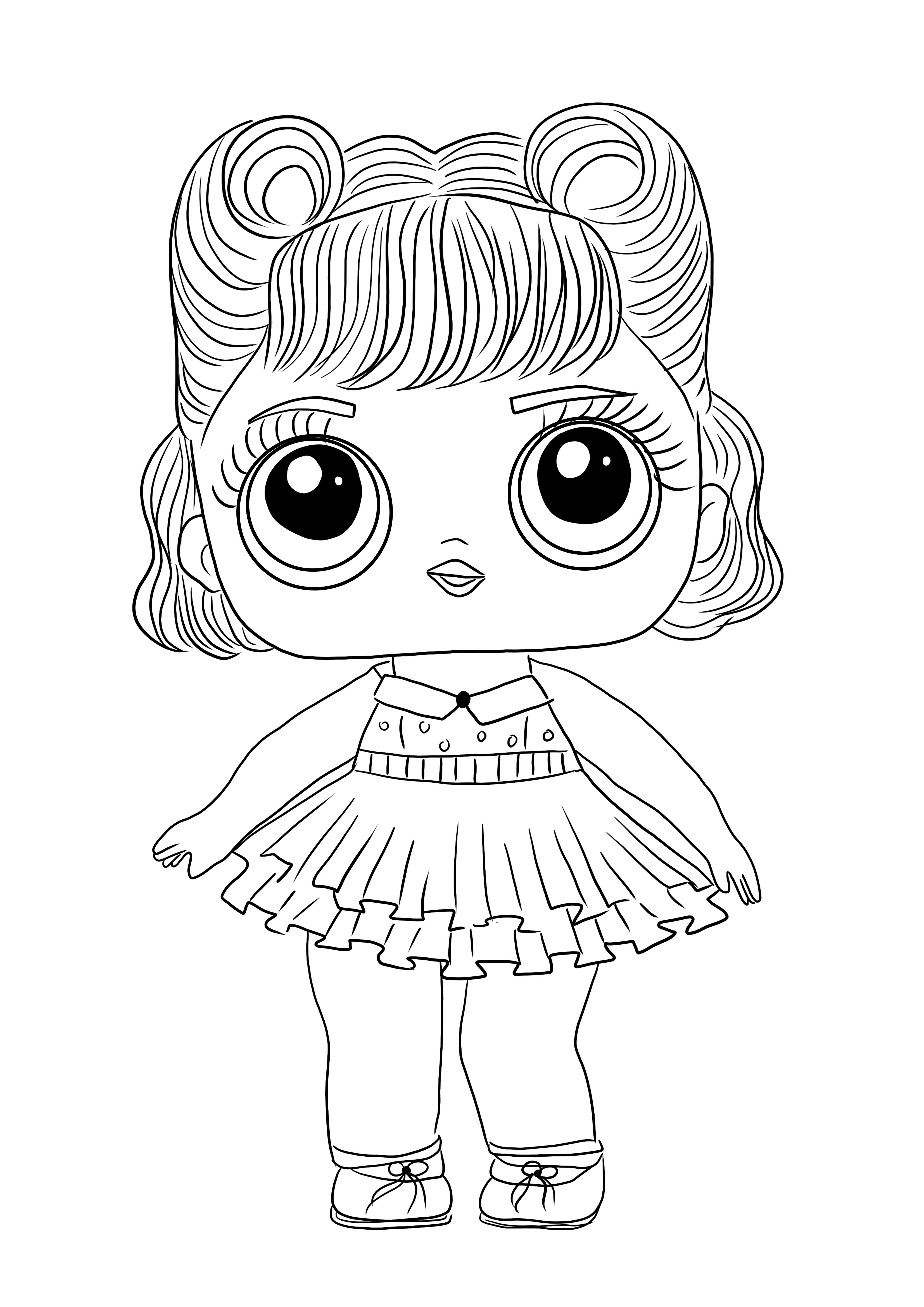 Free to color LOL Doll Jitterbug image to download or print immediately