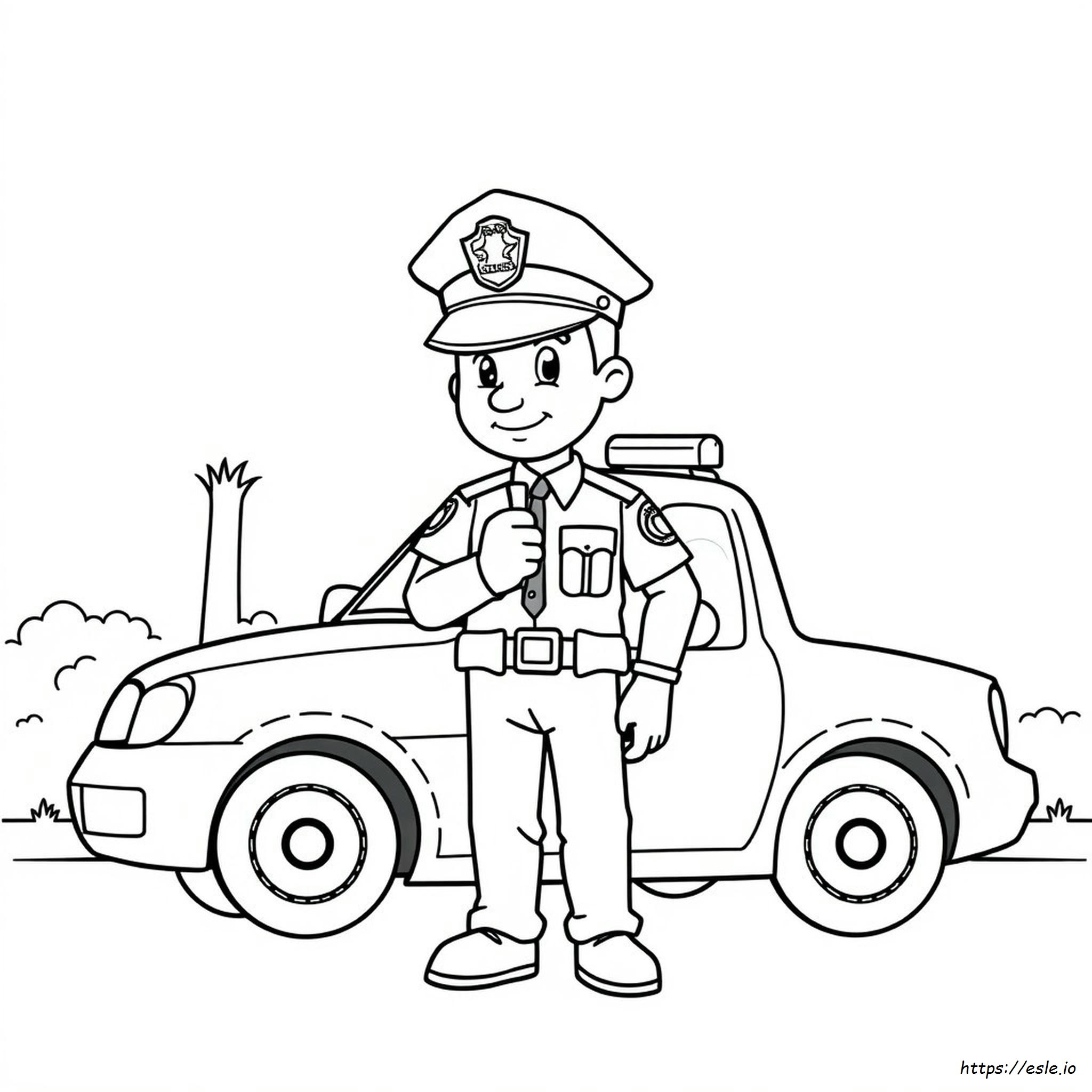 Polis Şapkası Boyama Sayfası