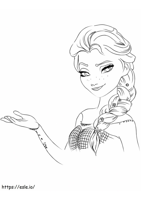Beautiful Elsa coloring page