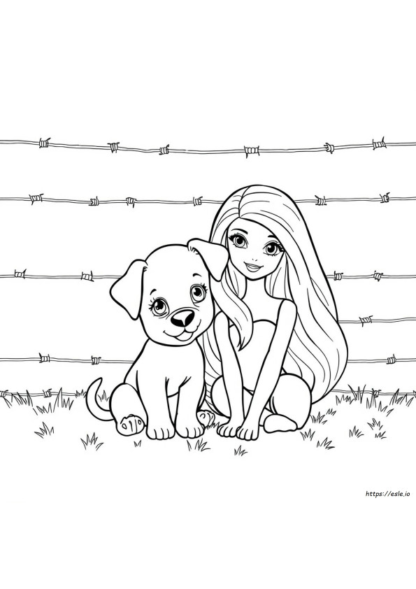 Anjing Barbie Anak Anjing Lembar Mewarnai