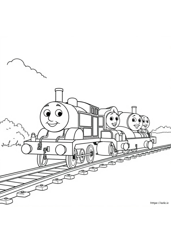 Thomas Kereta Tank Dan Teman-Teman Gambar Mewarnai