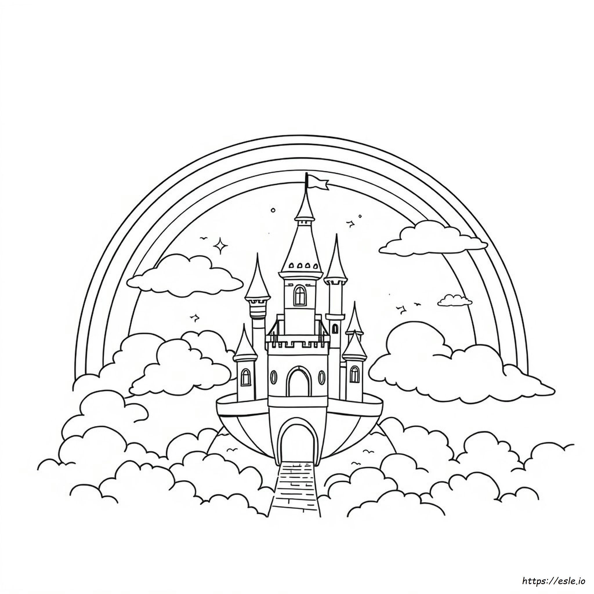 Rainbow Castle Coloring Page