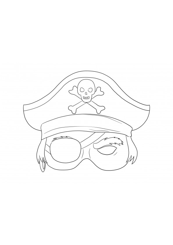無料の印刷またはダウンロード用の海賊マスクの着色シート