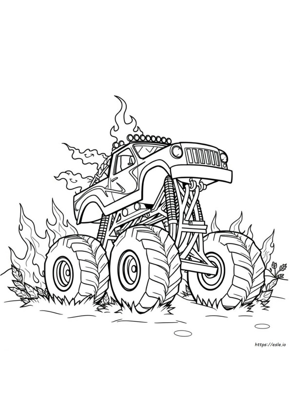 El Toro Loco Truk Monster Gambar Mewarnai