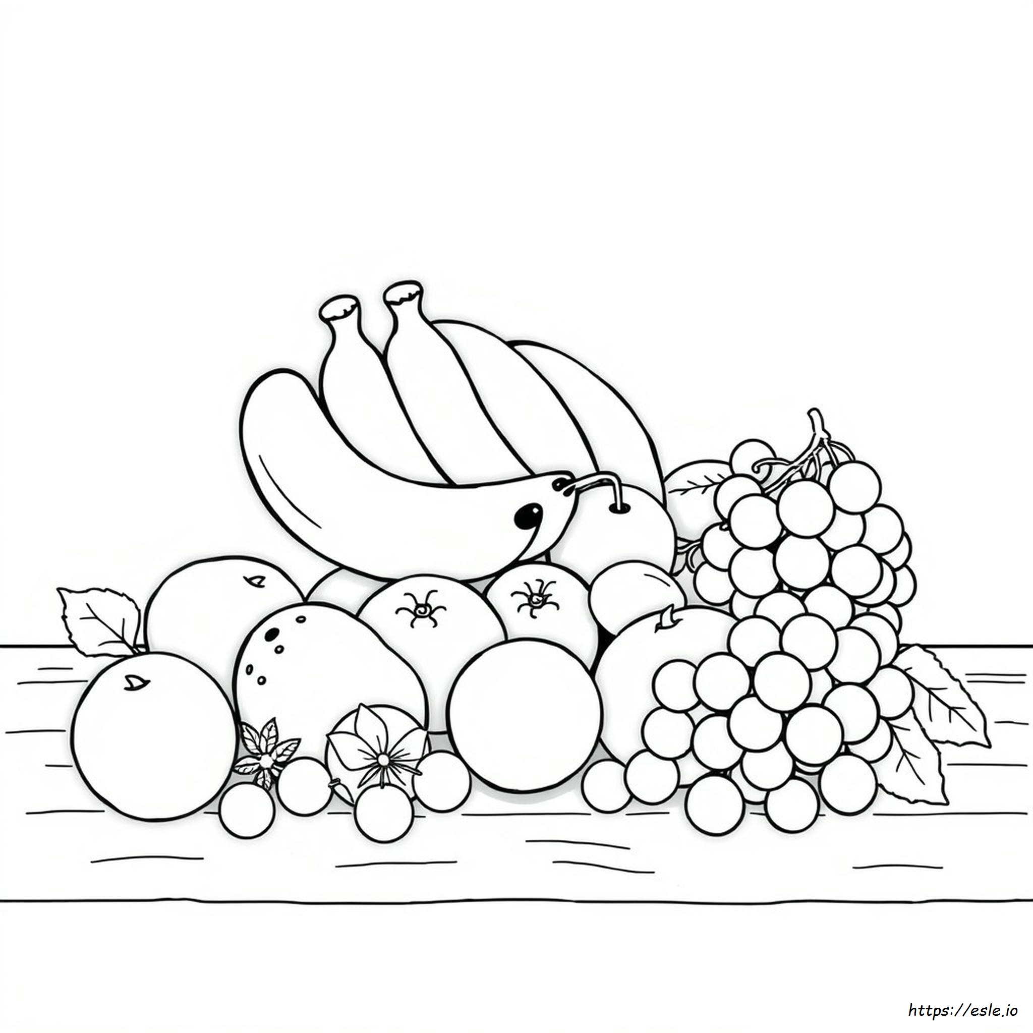 Buah Buahan Coloring Pages