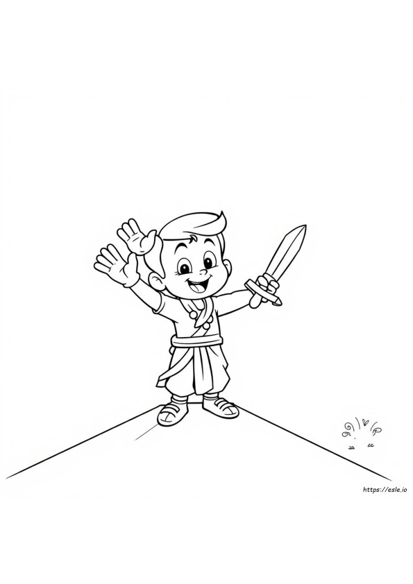 Sketsa Chhota Bheem Untuk Mewarnai