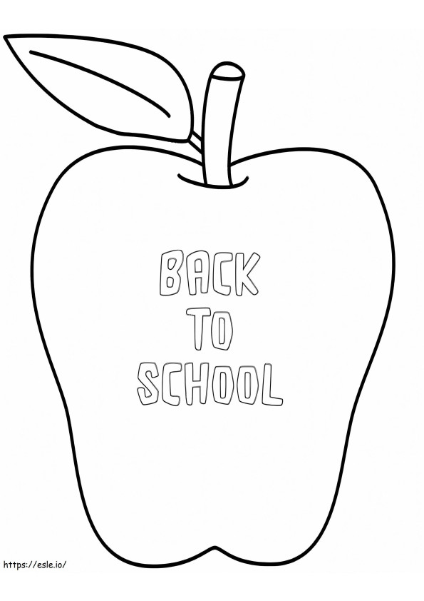 Coloriage  Pomme de retour à l'école à imprimer dessin