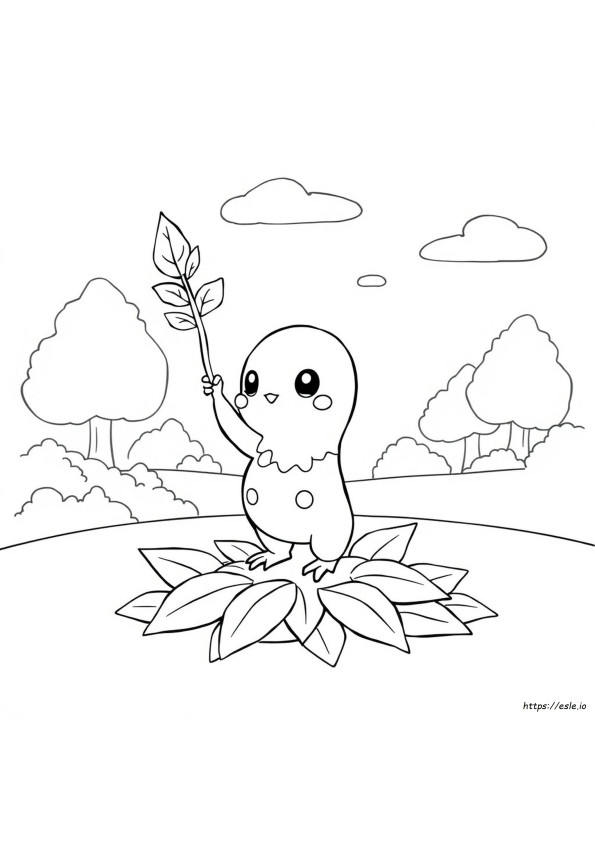 Chikorita Halaman Mewarnai