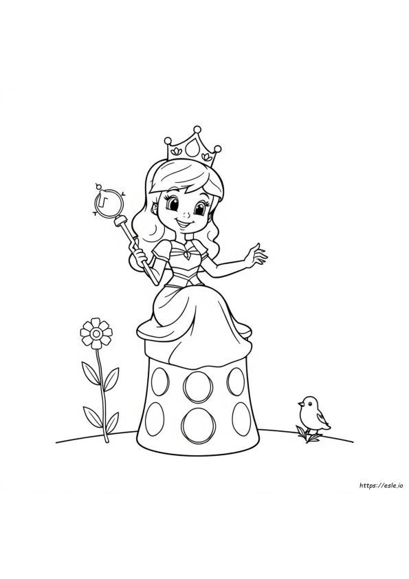 Letra P De Princesa Para Colorir