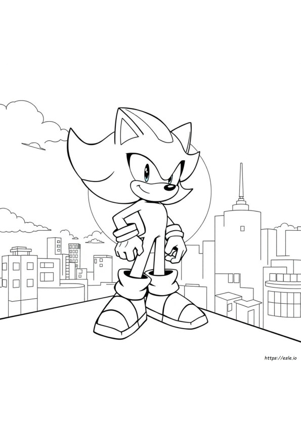 Gambar Mewarnai Super Shadow The Hedgehog Shadow Untuk Diwarnai