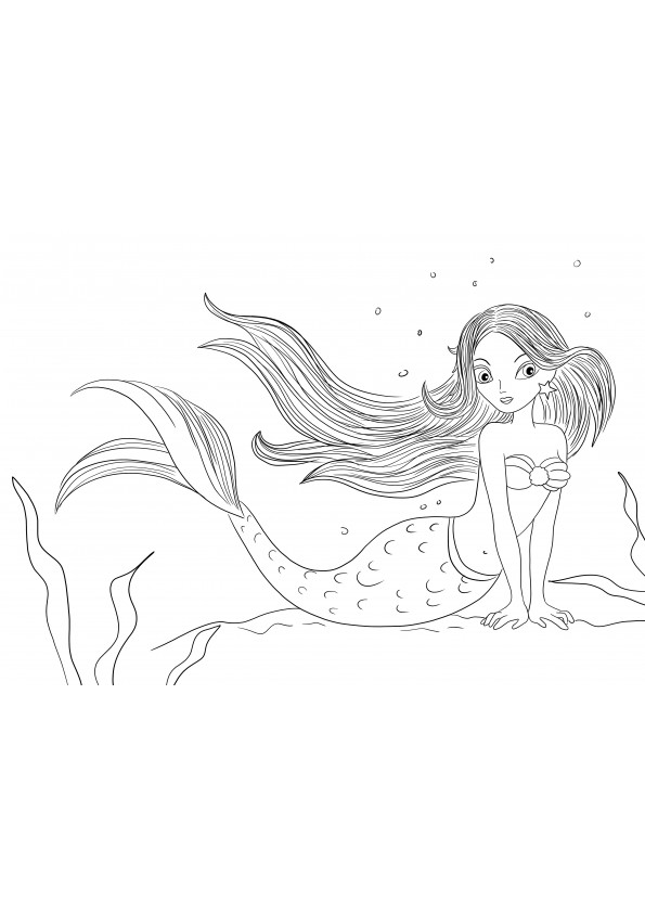 Beautiful Mermaid-ready to be printed and colored for free