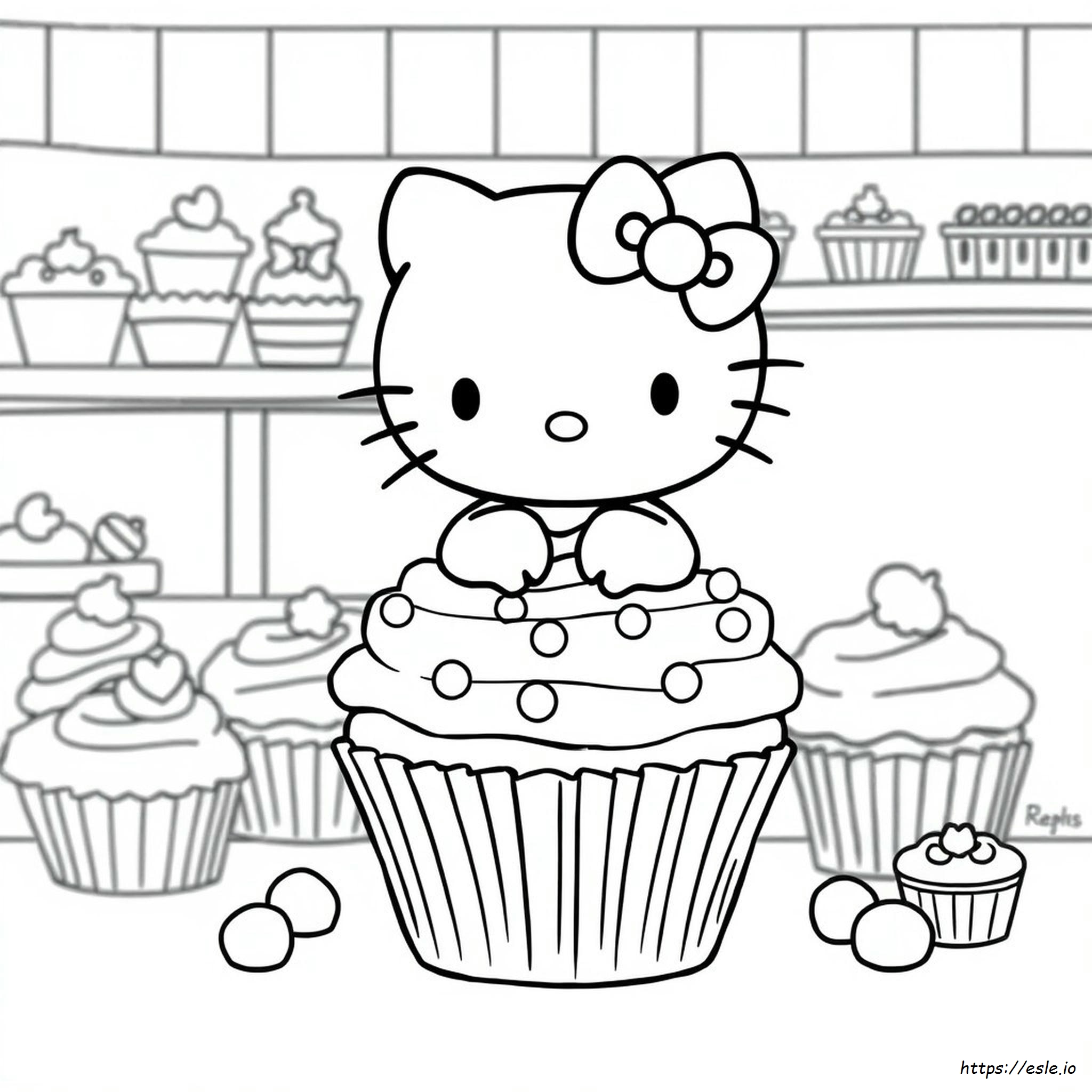 Hello Kitty Cupcake Ausmalbilder