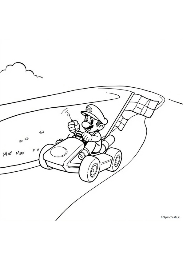Gambar Mewarnai Mario Kart