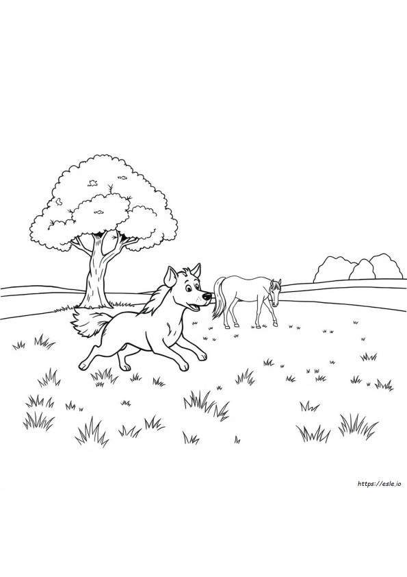 Dog Horse Coloring Pages