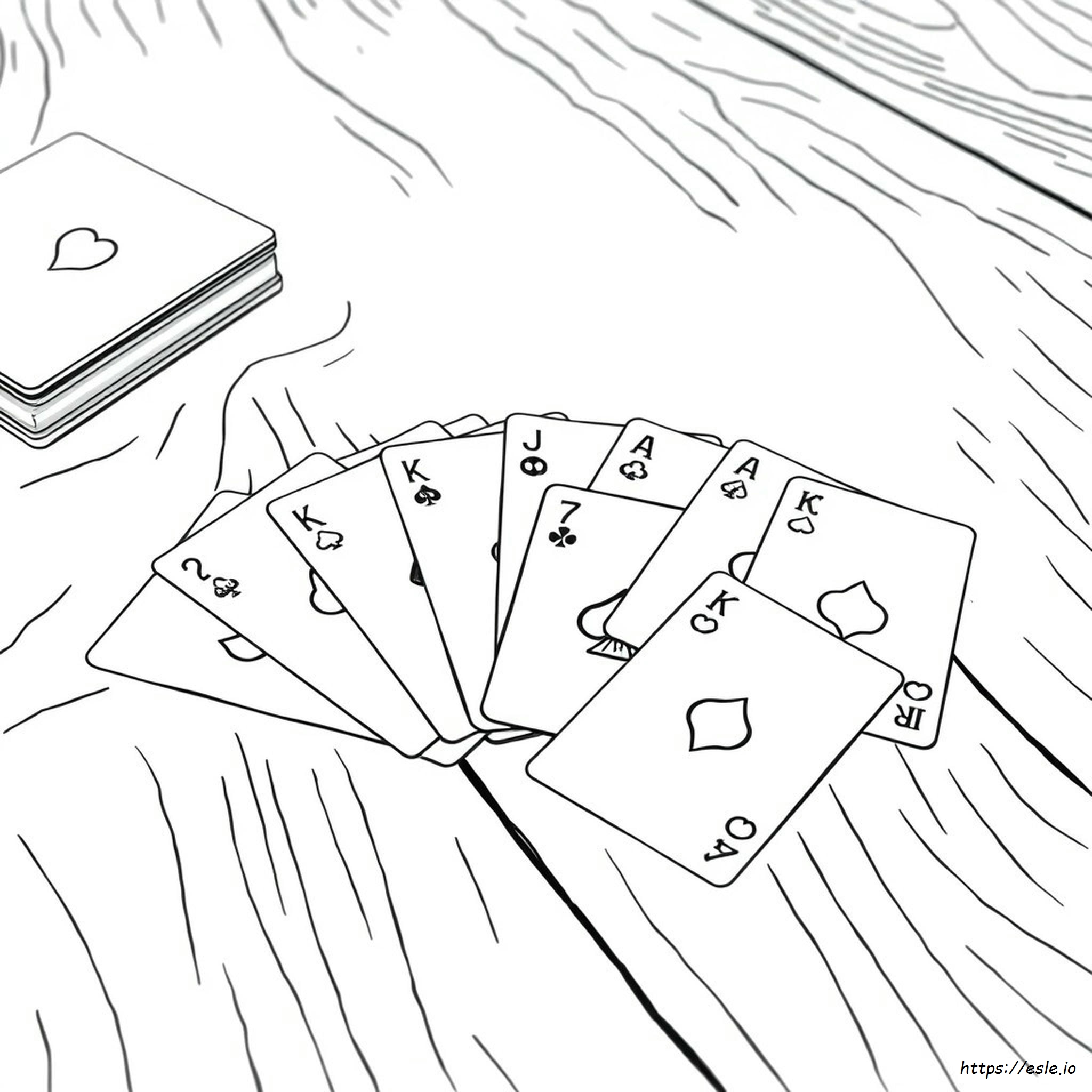 Planche À Coloriage En Forme De Jeu De Cartes