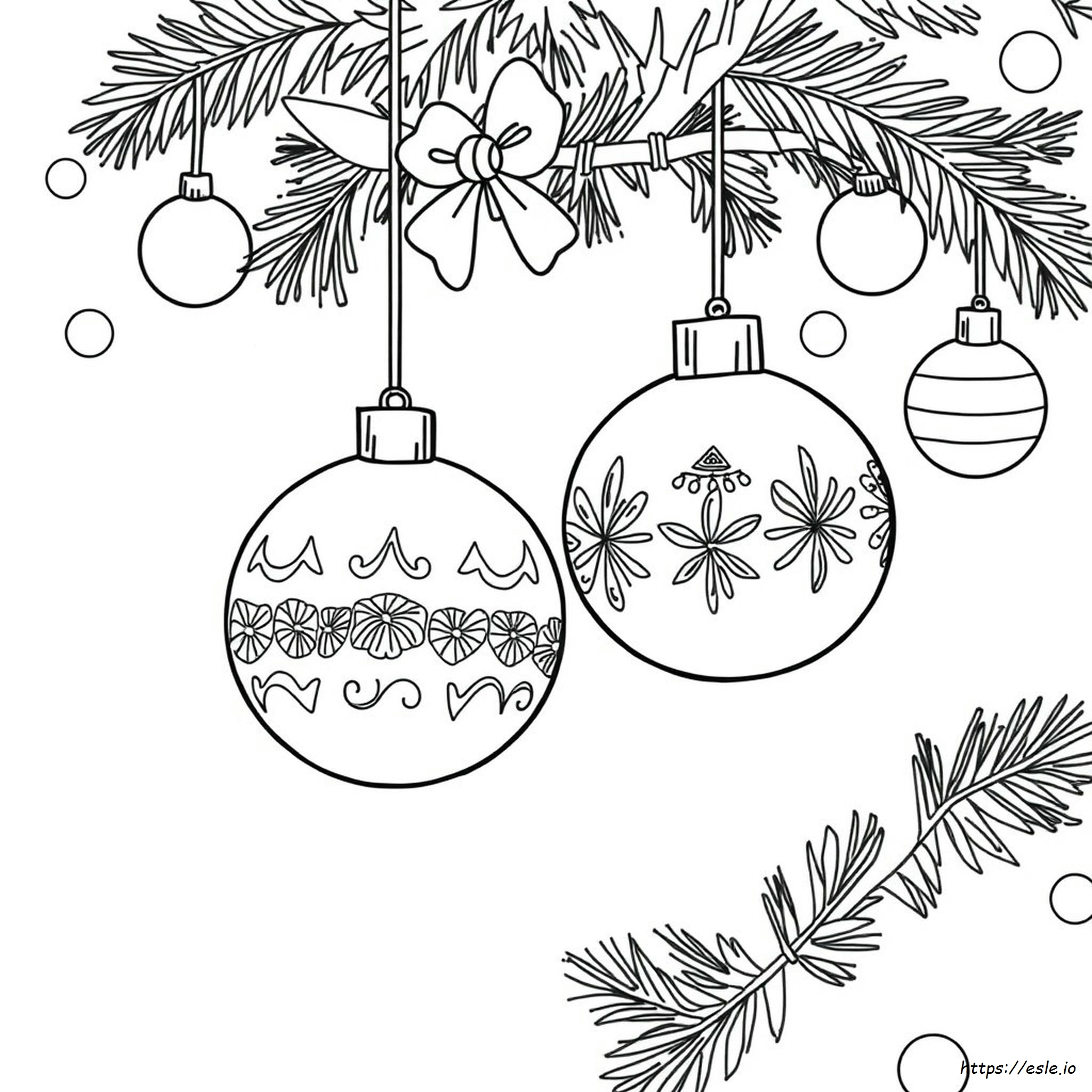 Christmas Bauble Colouring Page