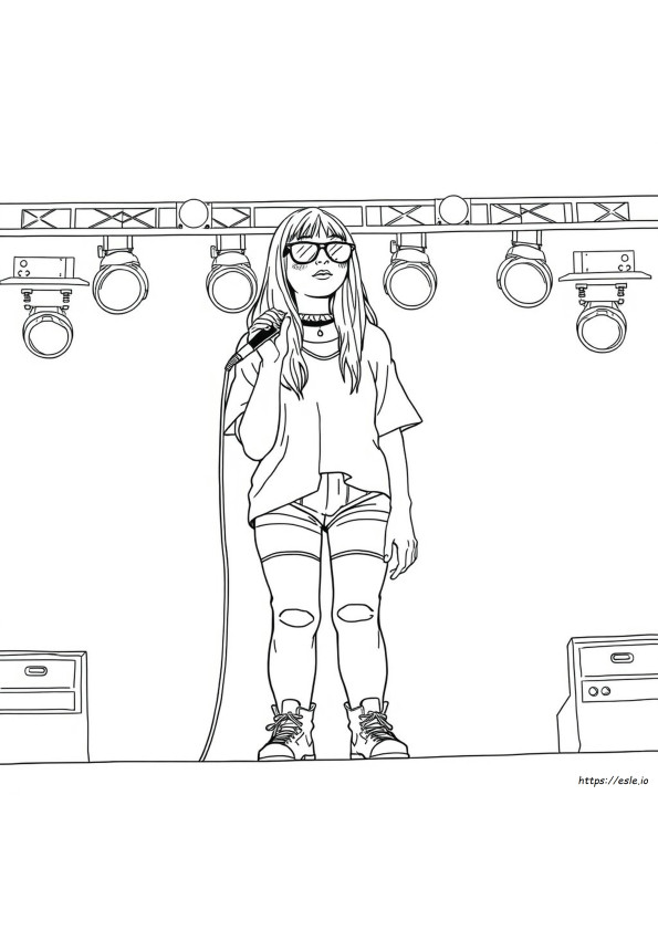 Billie Eilish Realista Para Colorir