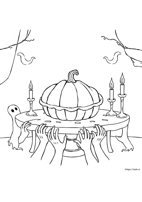 Halloween Pizza Coloring Pages
