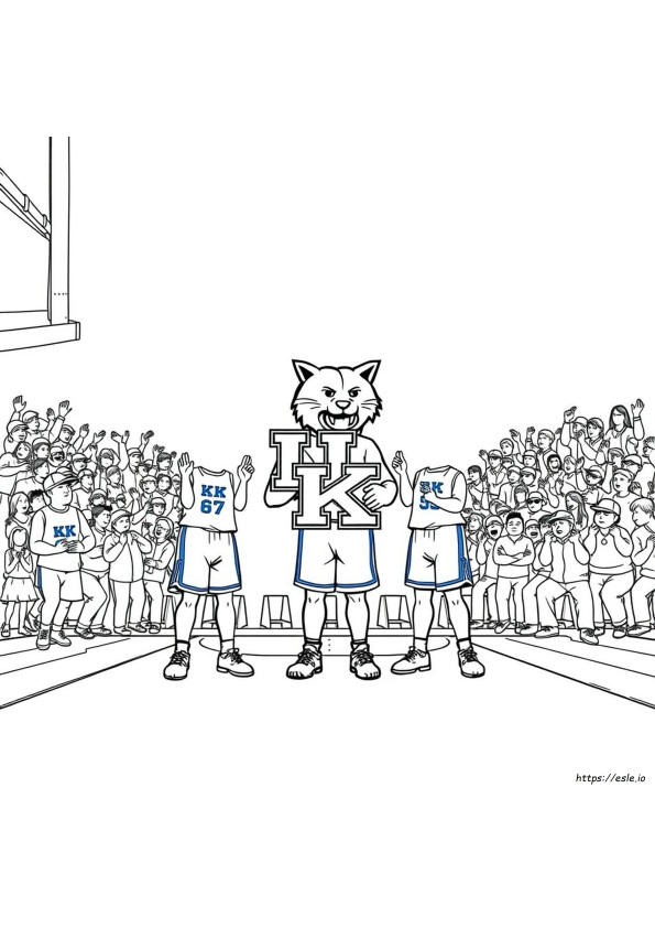 Kentucky Wildcats Bola Basket Gambar Mewarnai