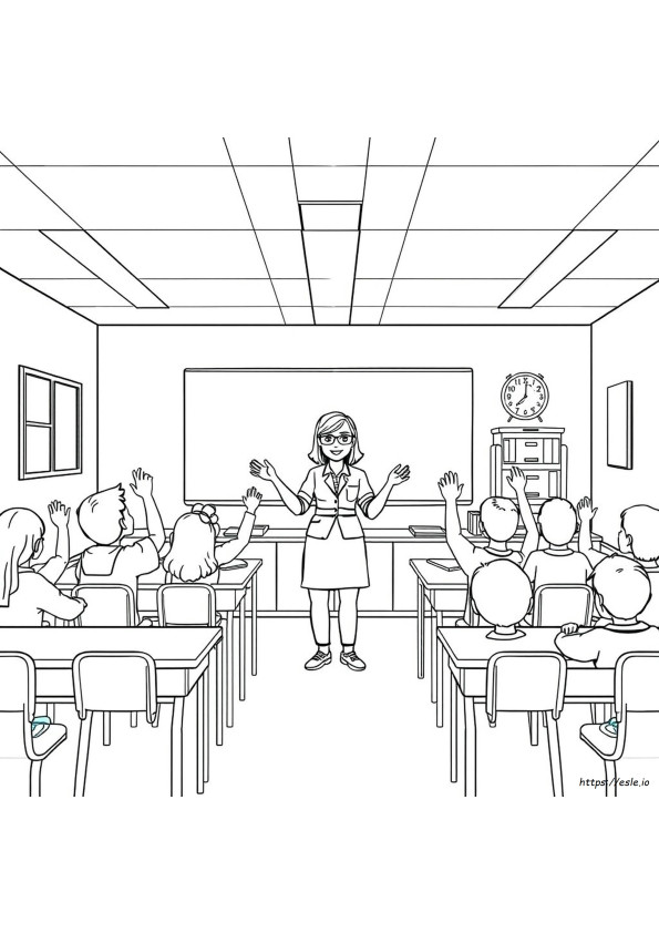 Öğretmen Boyama Sayfası