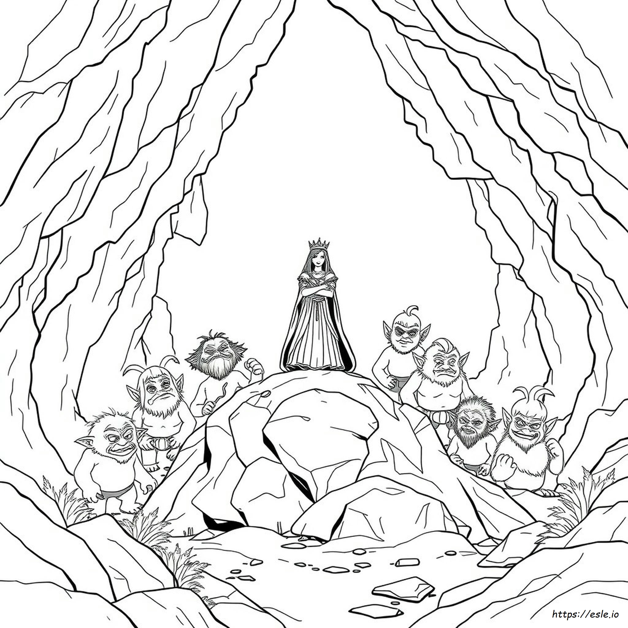 Coloriage Reine Barb Trolls