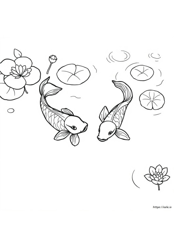 Printable Koi Fish Coloring Page