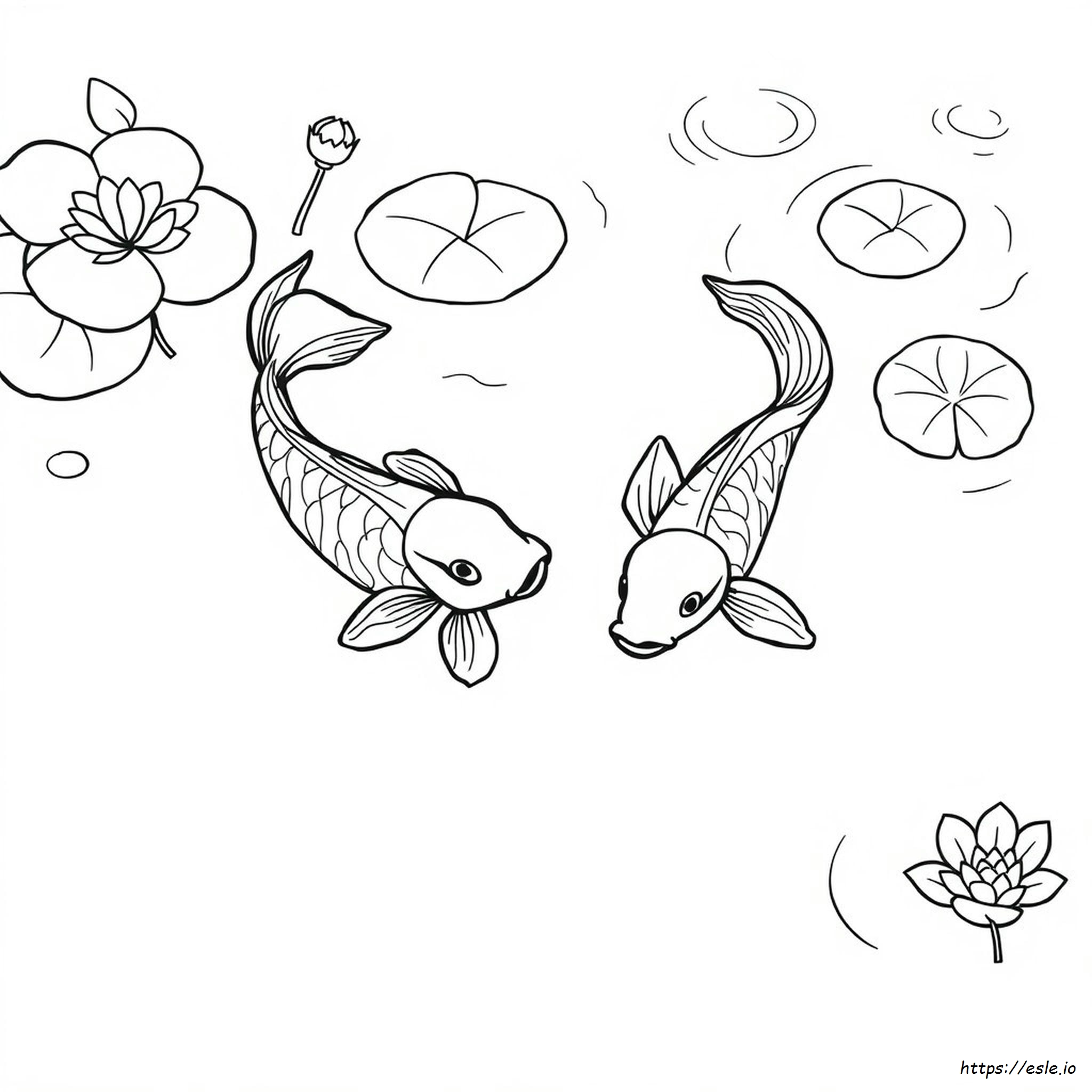 Printable Koi Fish Coloring Page