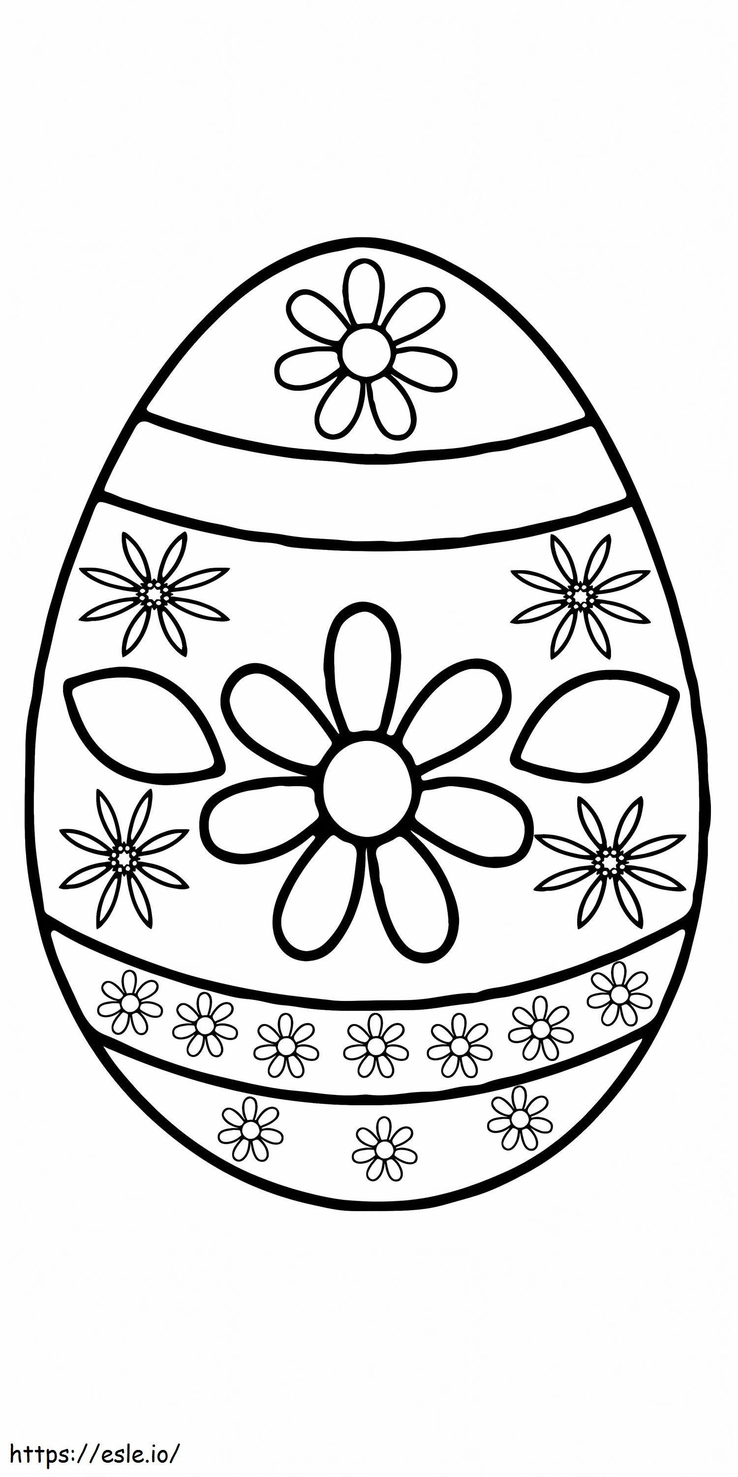 印刷可能なイースターエッグの花のパターン 15 ぬりえ - 塗り絵