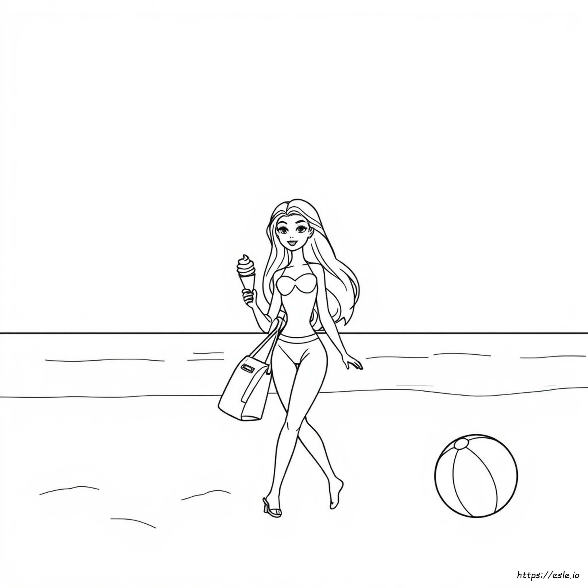 Barbie Beach Coloring Pages
