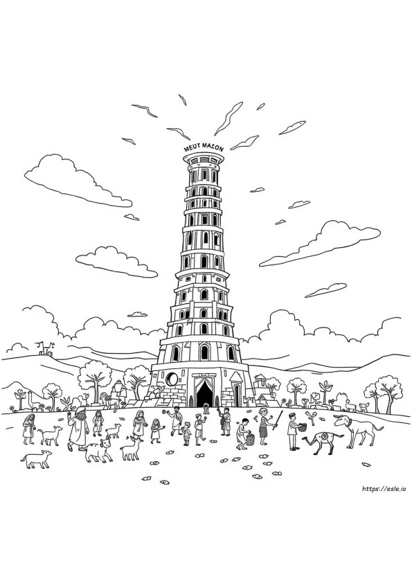 Menara Kebingungan Babel Gambar Mewarnai
