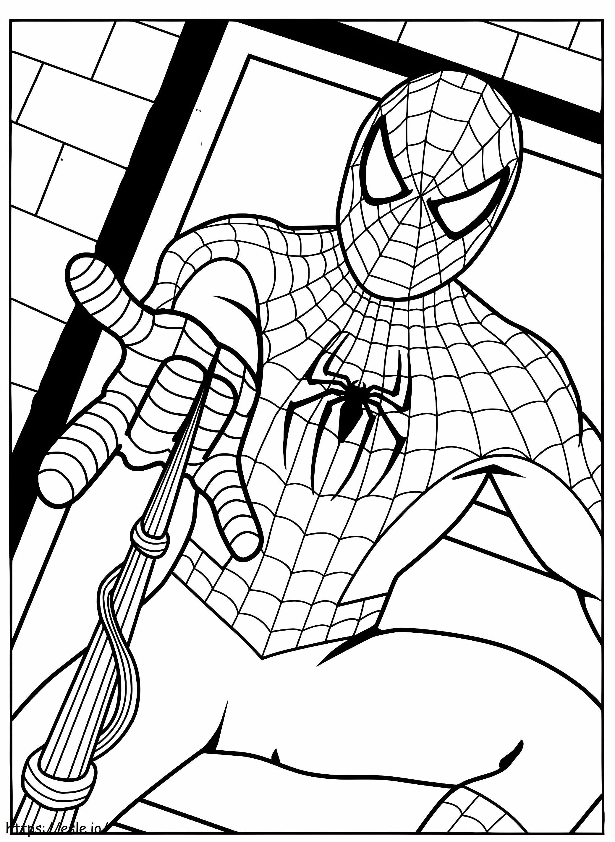 Spiderman Shooting Web coloring page