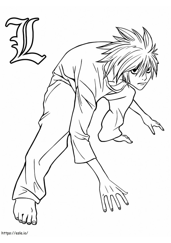 L From Death Note coloring page
