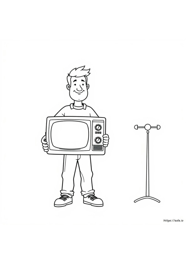 Tv Man Gambar Mewarnai Dapat Dicetak
