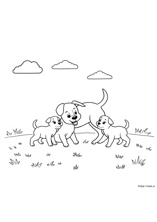 Gambar Mewarnai Ibu Anjing