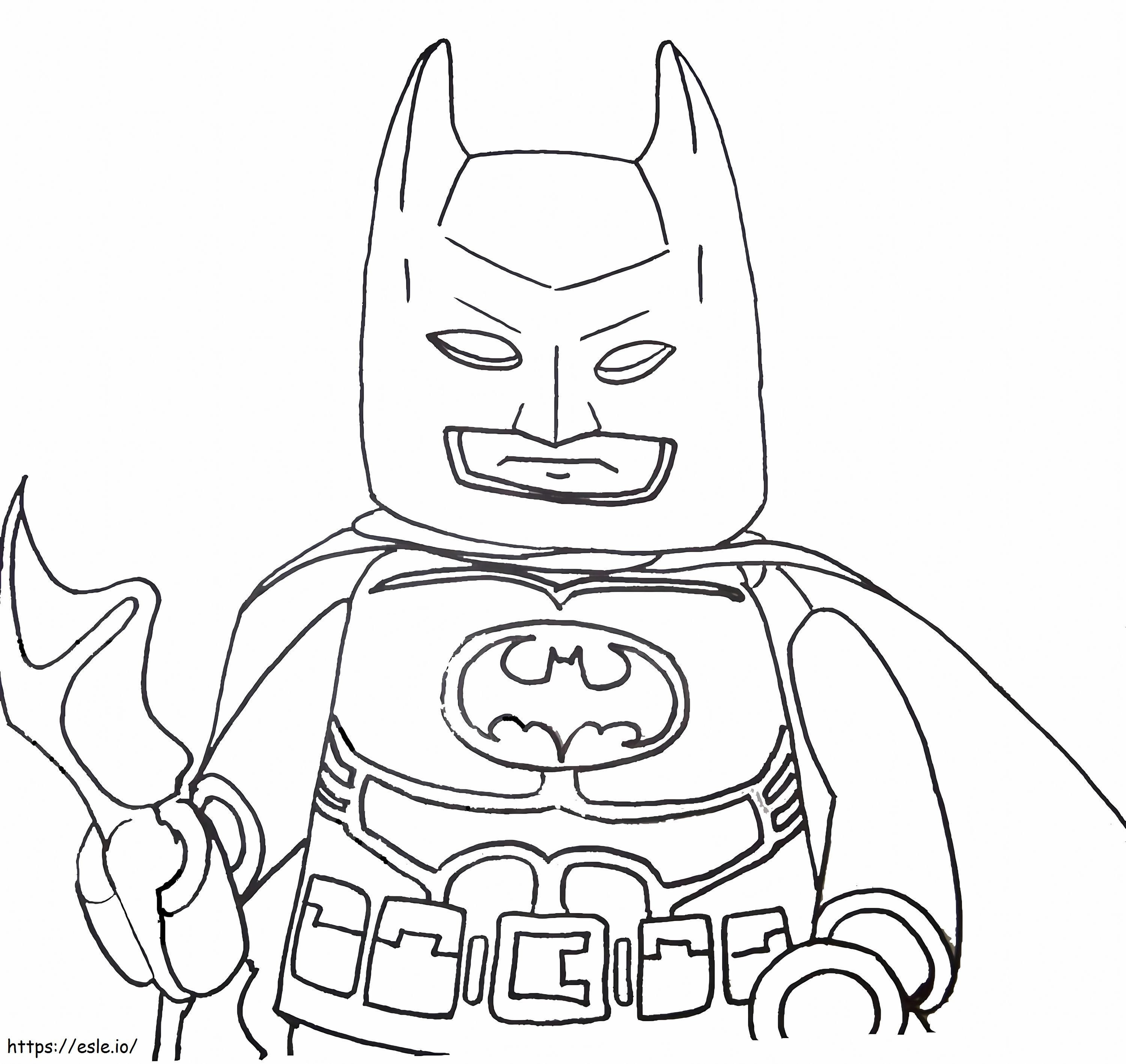 Lego Batman Face Holding Weapon coloring page