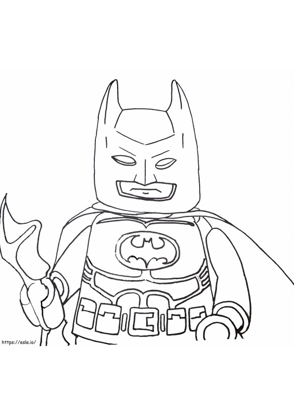 Lego Batman Face Holding Weapon coloring page