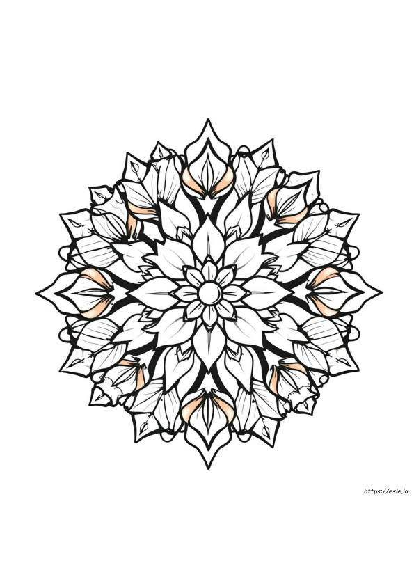 Mandala Musim Gugur Gambar Mewarnai Dapat Dicetak