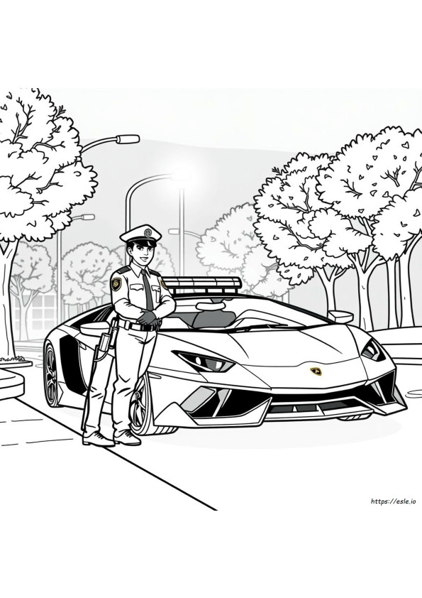 Lambo Polisi Gambar Mewarnai