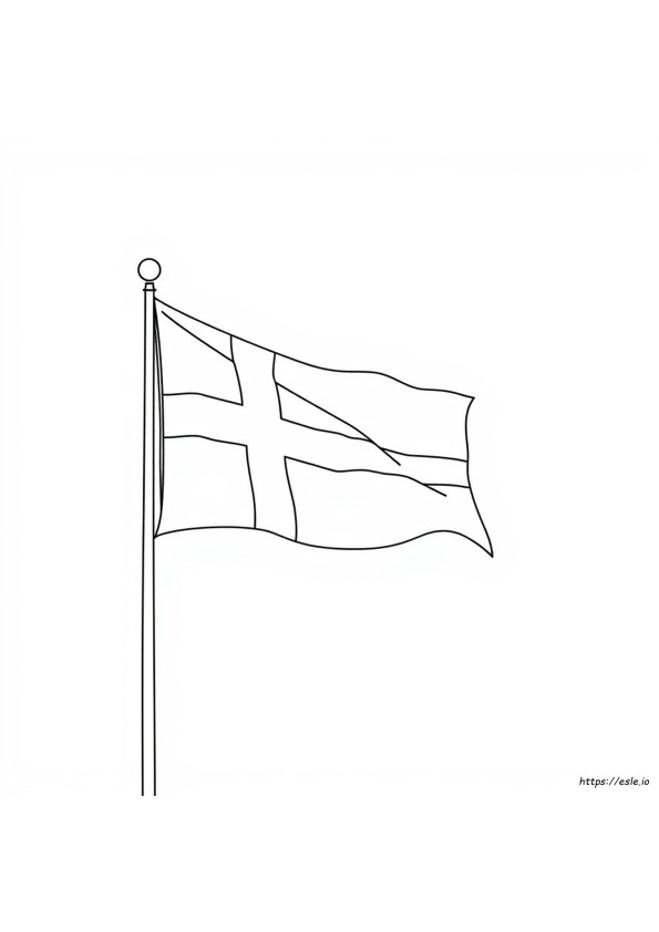 Bendera Denmark Gambar Mewarnai