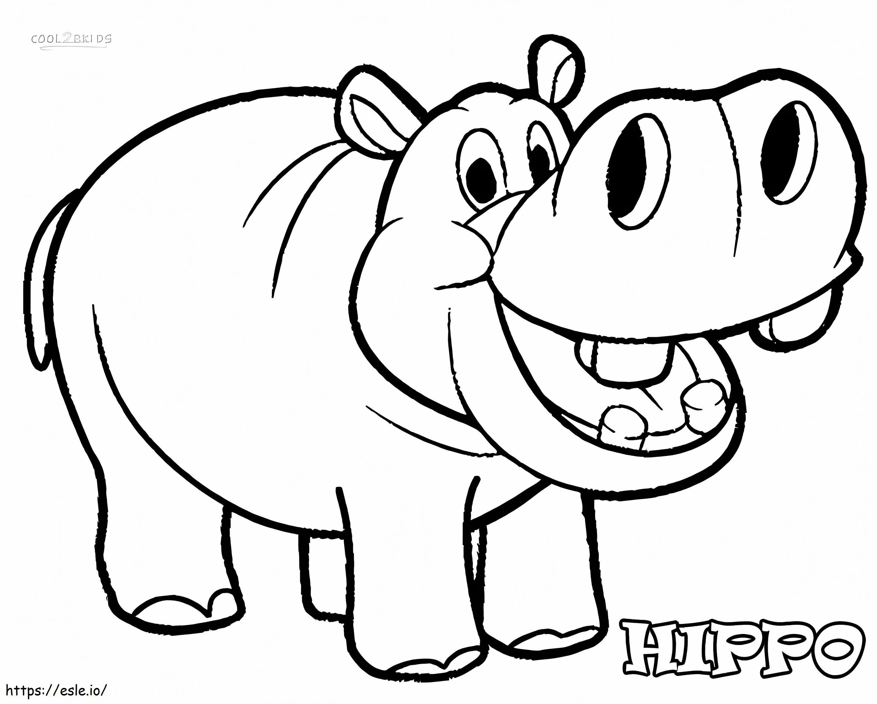 Simplemente un hipopótamo para colorear