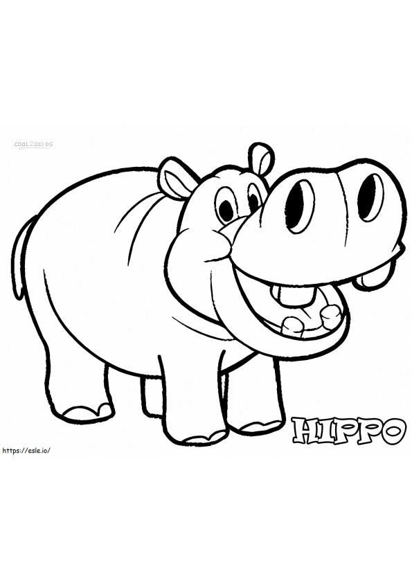 Coloriage Simplement un hippopotame à imprimer dessin