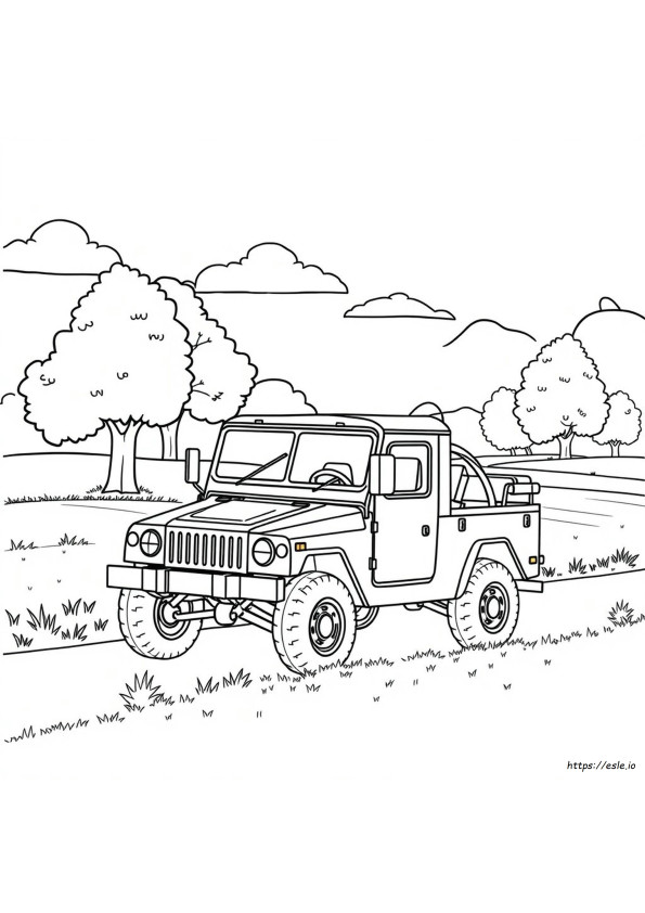 Gambar Mewarnai Mobil Tentara