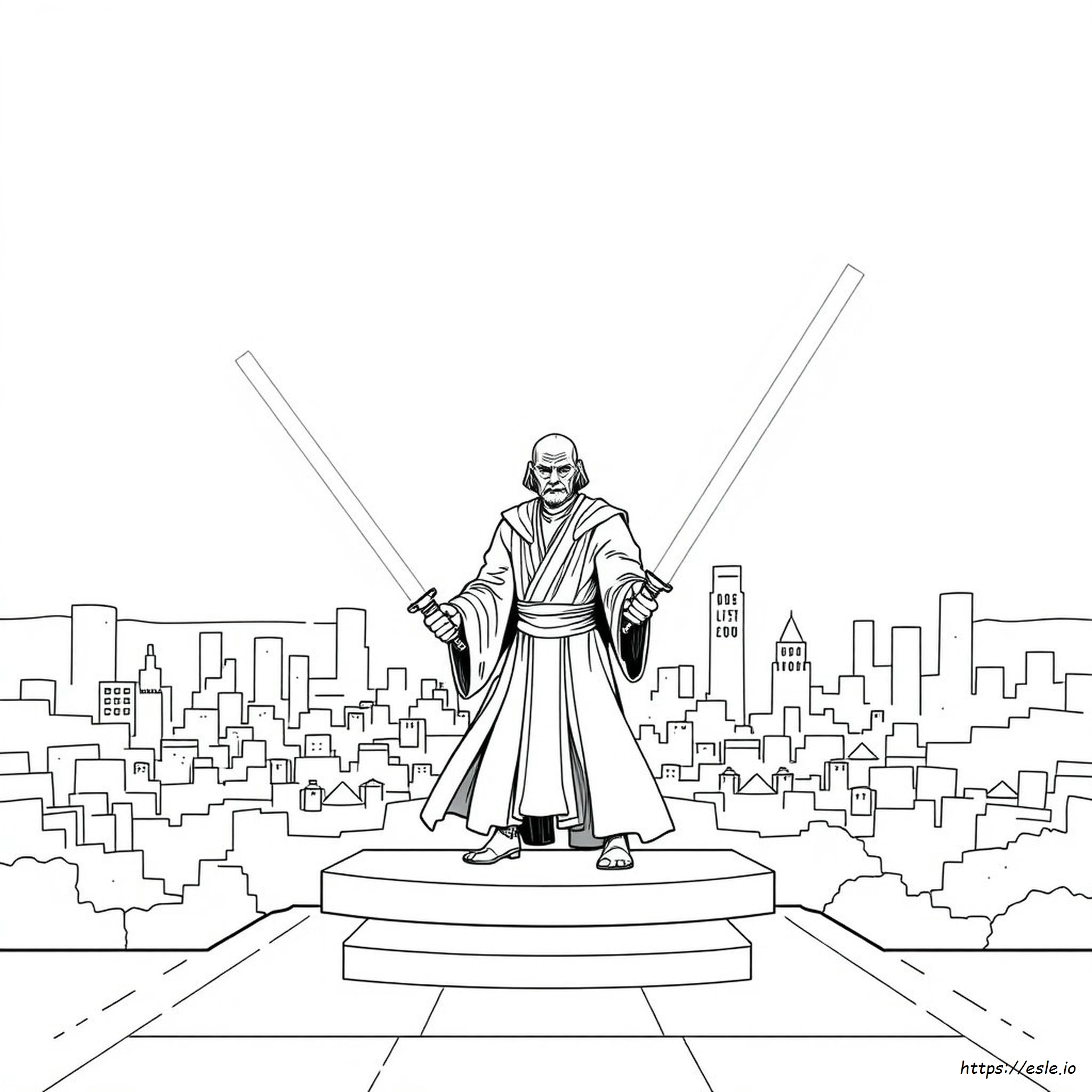 Mace Windu Coloring Page