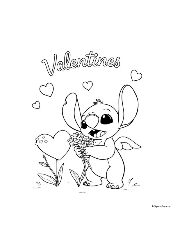 Stitch Dan Angel Halaman Mewarnai Hari Valentine