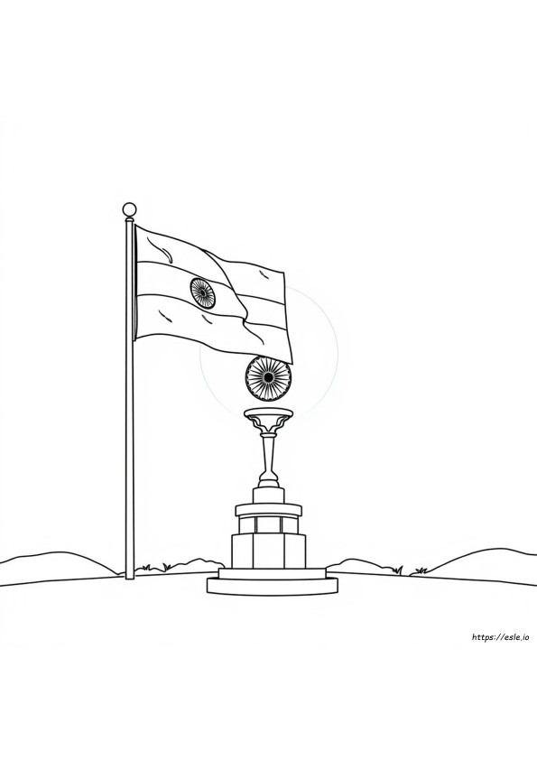 Gambar Mewarnai Bendera India
